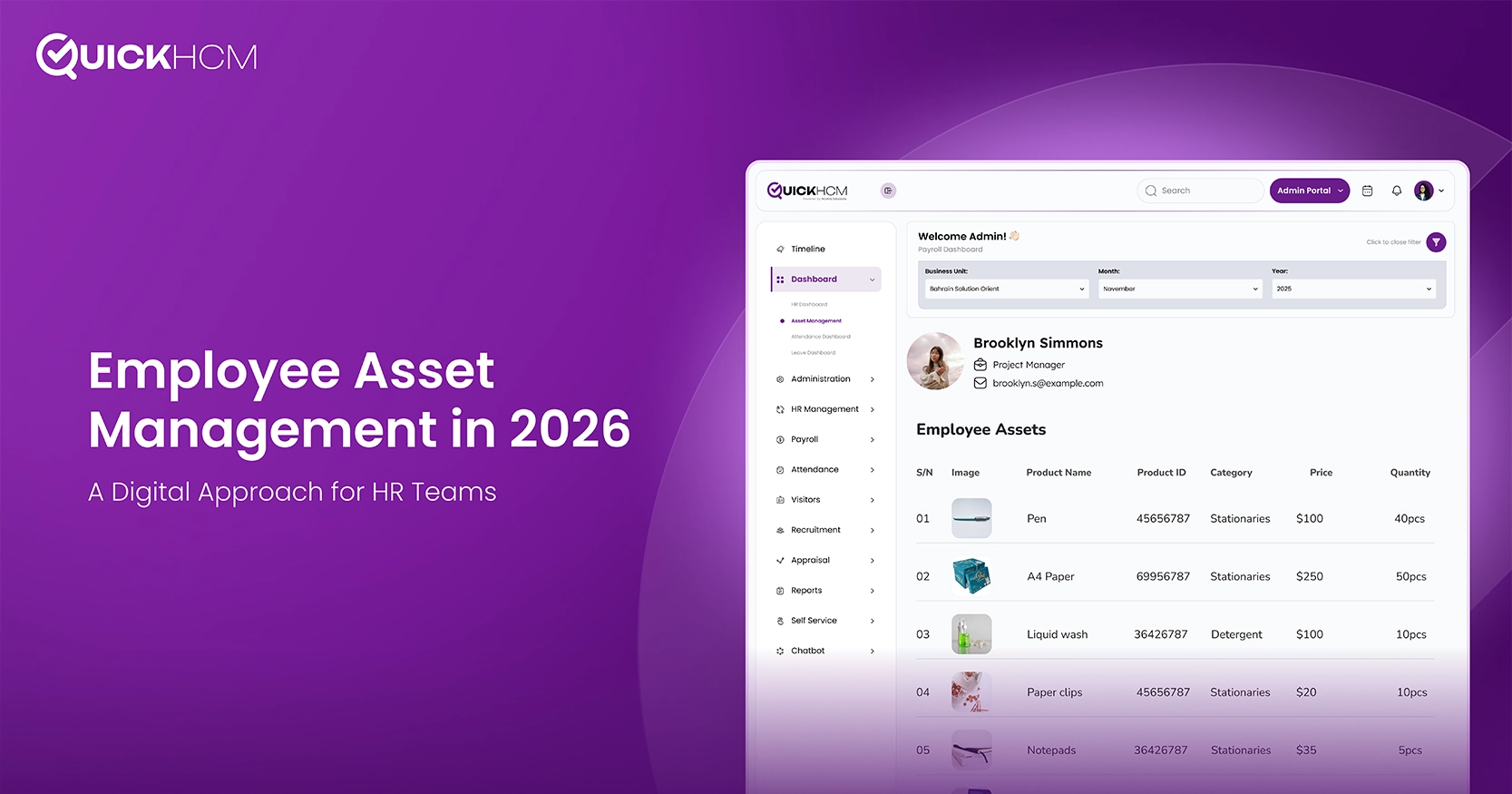 Employee Asset Management Solutions QuickHCM