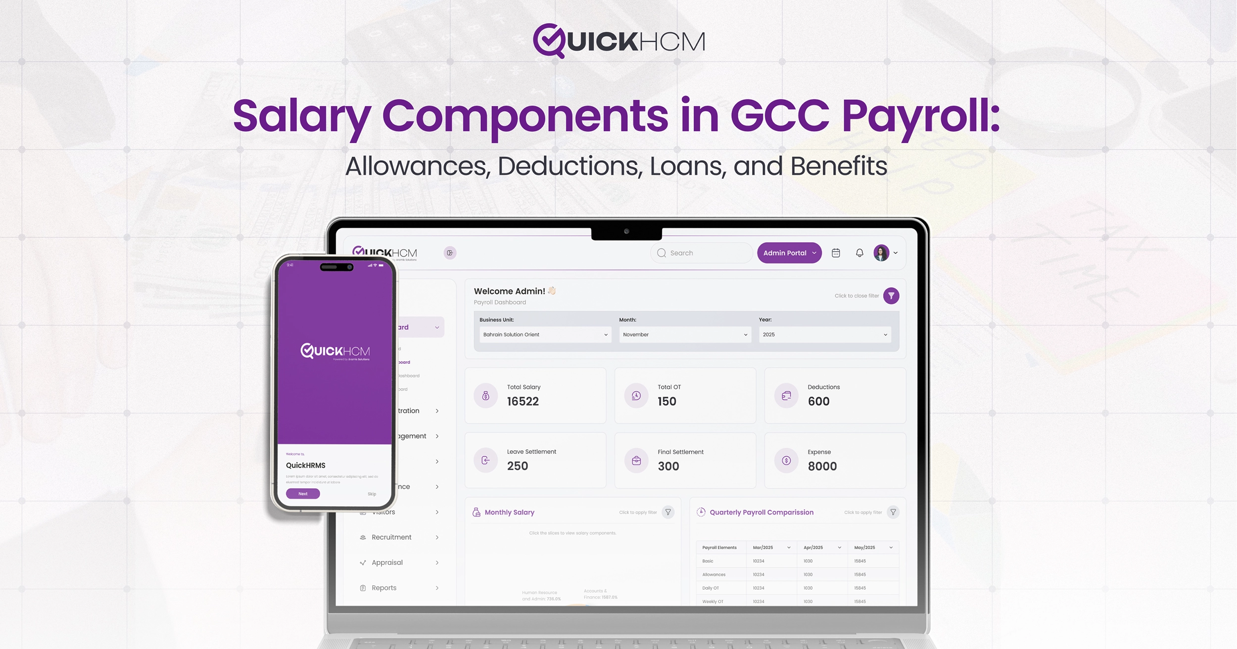 Understand basic salary, allowances, overtime, deductions, loans, reimbursements, and benefits in GCC payroll, with practical setup guidance.