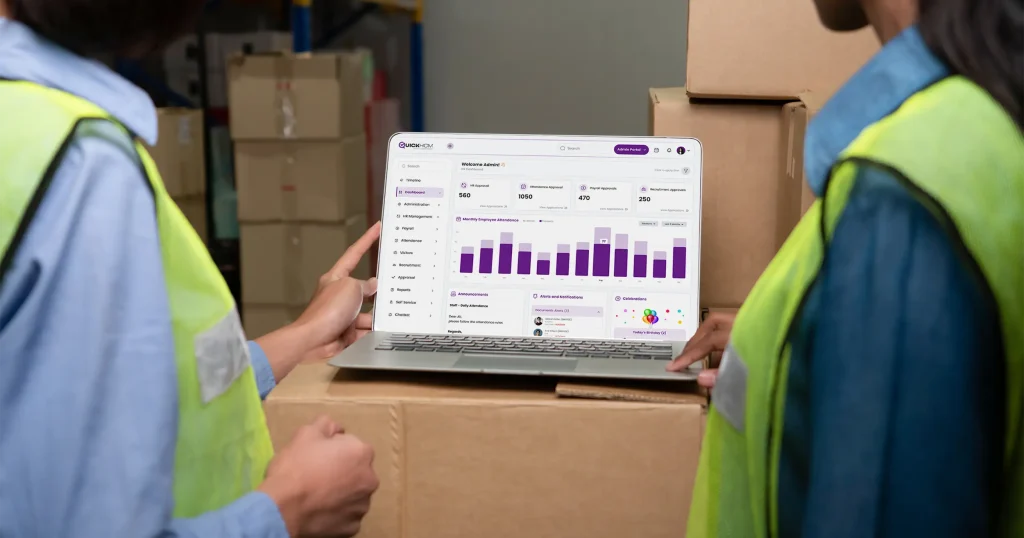 Explore HR software for trading and distribution companies managing employees, warehouse attendance, payroll, leave and reporting across multiple locations.